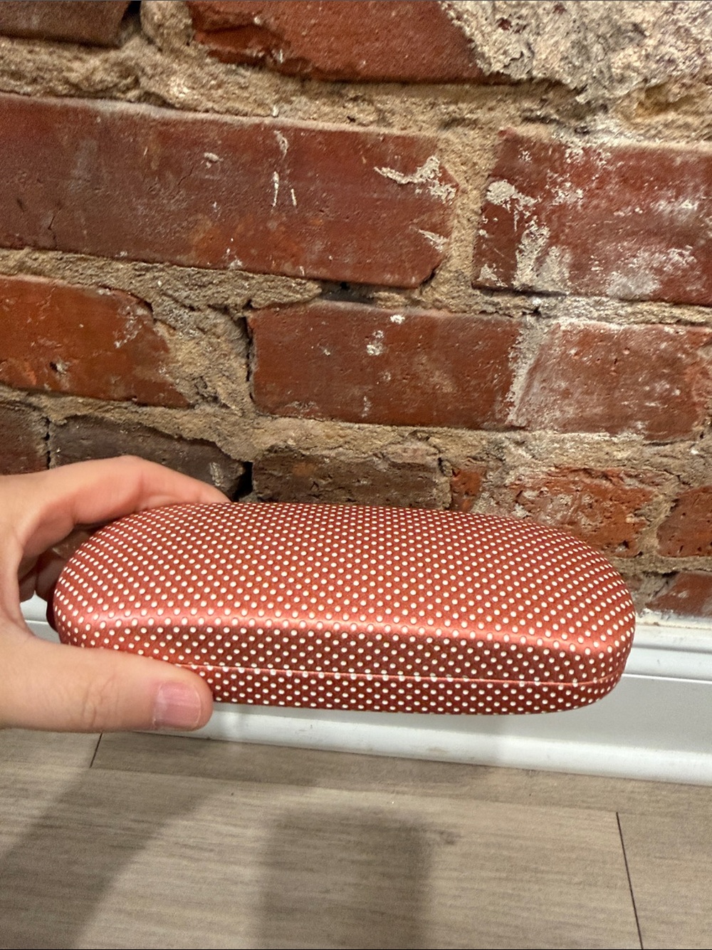 Coral Polka Dot Protective Eyeglass Case - Unbranded